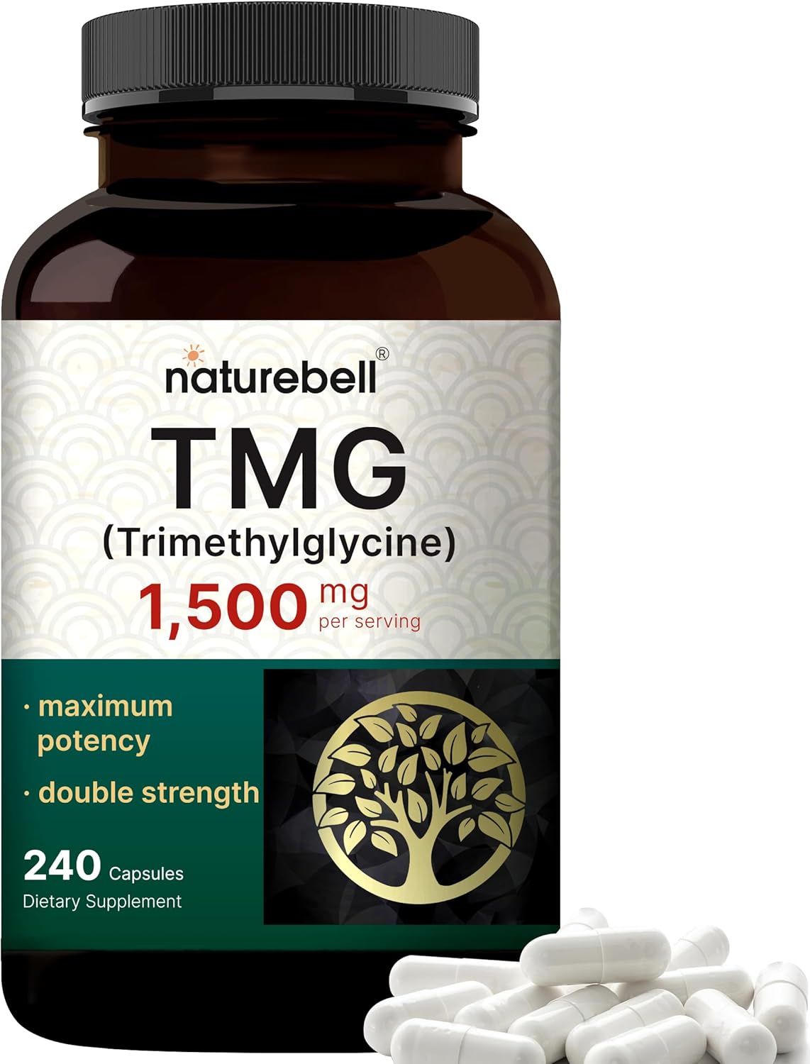 Naturebell TMG Trimethylglycine 1500mg capsules 240 Count
