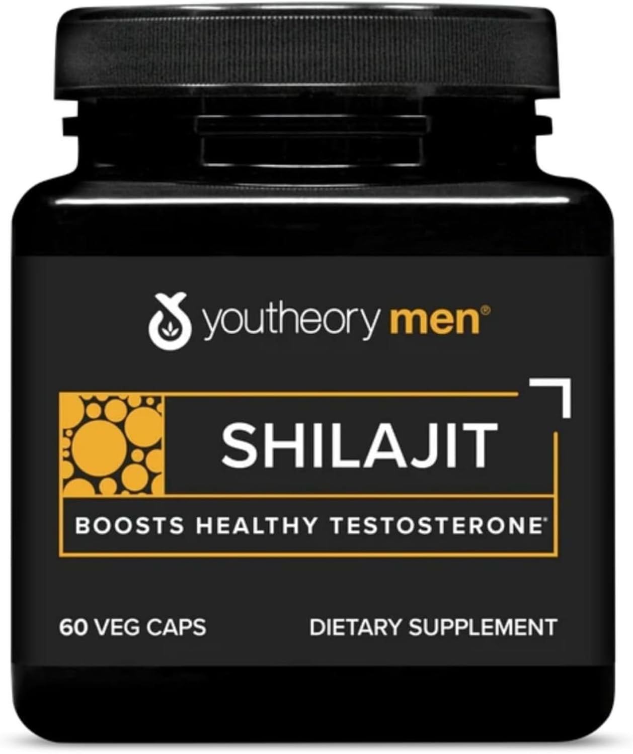 Youtheory Men’s Shilajit 250mg Shilajit Energy Supplement Supports Stamina & Endurance 60 Veg Capsules