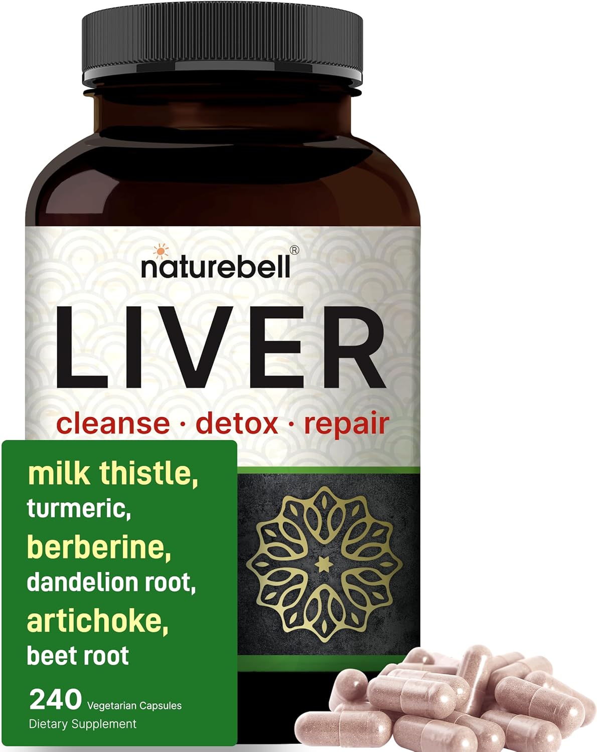 NatureBell Liver Detox with 30,000mg Milk Thistle & Black Currant 200 Capsule