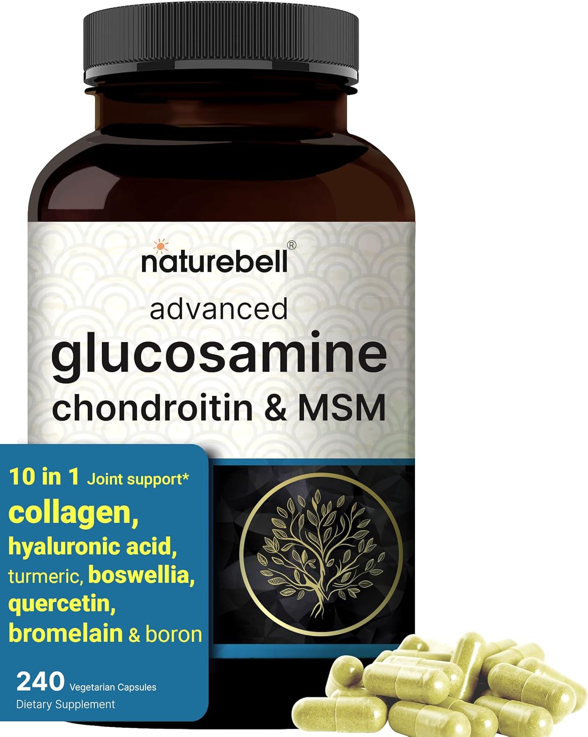 NatureBell Advanced Glucosamine Chondroitin MSM Supplement 240 Capsules