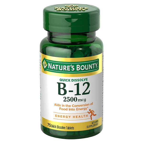 Nature’s Bounty Quick Dissolve B-12 2500mcg 75 Tablets