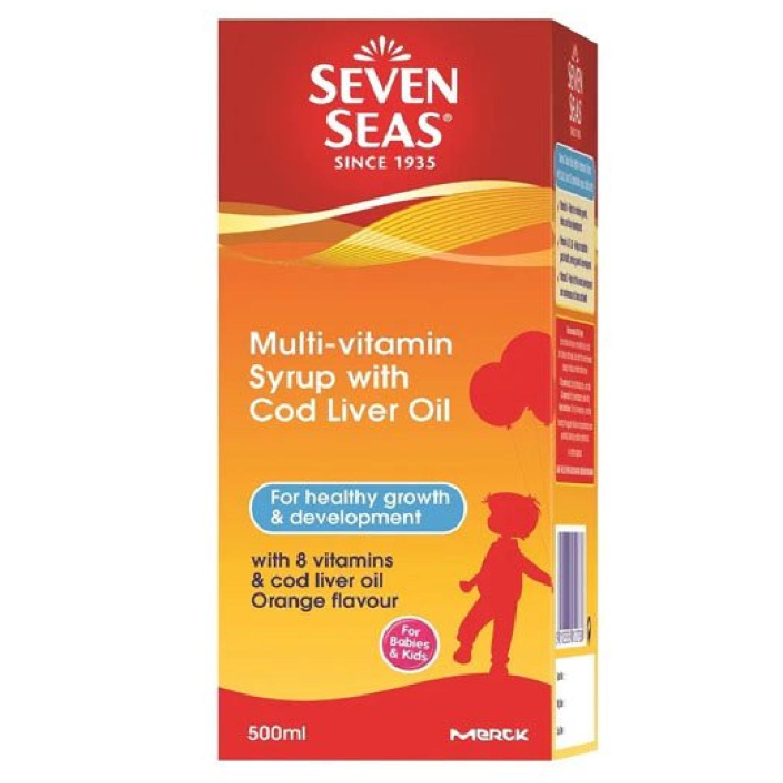SEVEN SEAS Multivitamin Syrup With Cod Liver Oil 500ml + 100m
