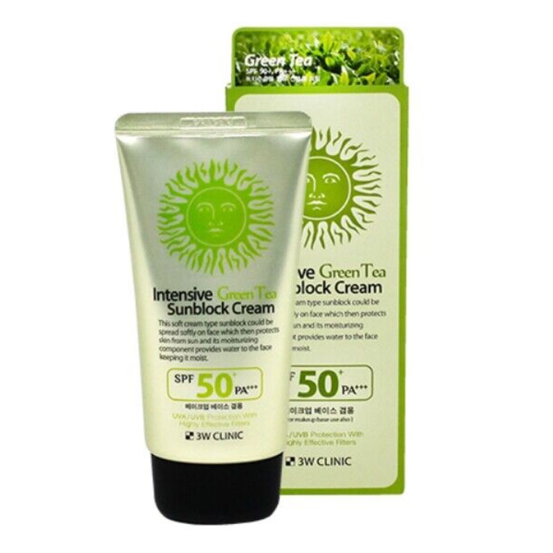 3W Clinic Intensive Green Tea Sunblock Cream SPF 50+PA+++ 70ml