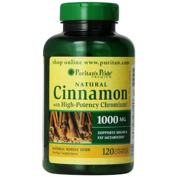 Puritan’s Pride Cinnamon with High Potency Chromium 1000mg 120 Capsules