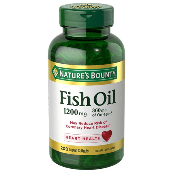 Nature’s Bounty Fish Oil Coated Odorless 1200mg 200 Softgels