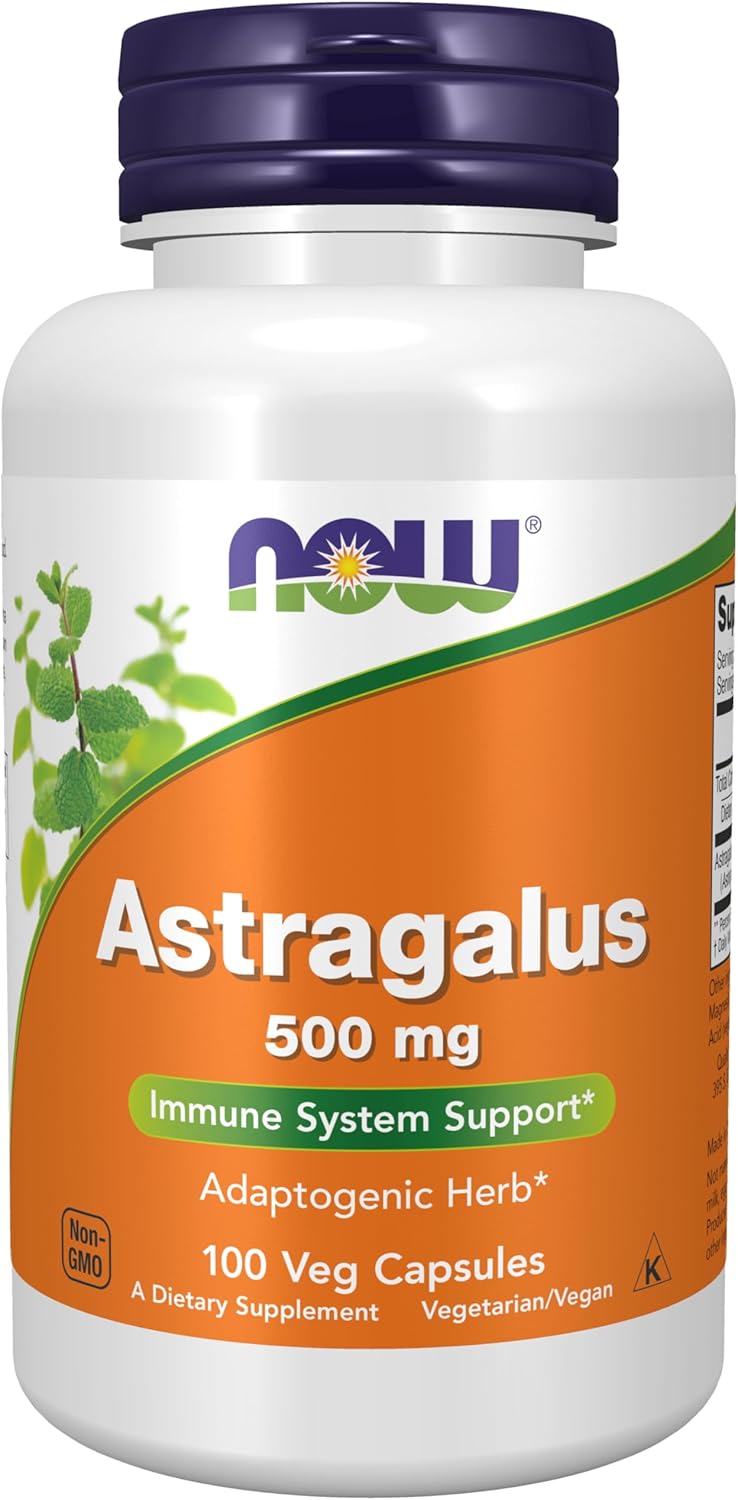 NOW Foods Astragalus 500 mg Immune System Support 100 Capsules orginal.health and beautyl health and beauty.