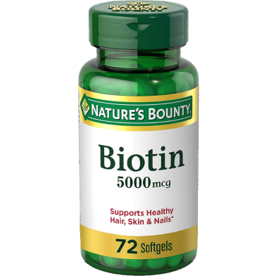 Nature’s Bounty Biotin 5,000 mcg 72 Softgels
