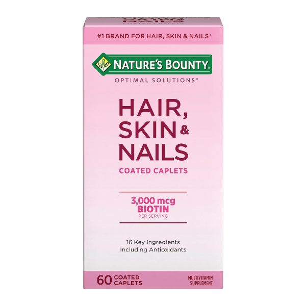 Nature’s Bounty Hair Skin & Nails Formula 3000mcg Biotin 60 Coated Caplets