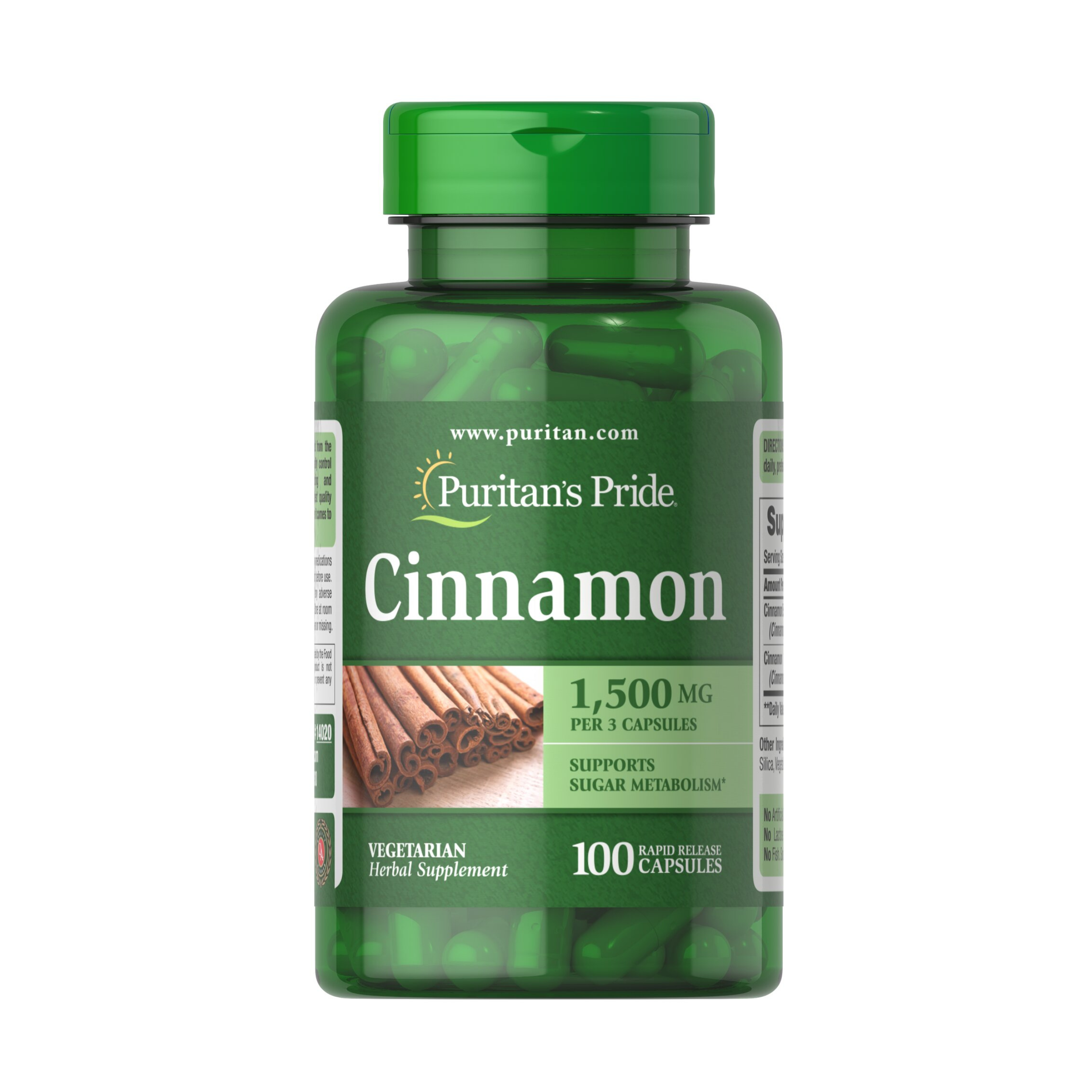 Puritan’s Pride Cinnamon 1500mg 100 Capsules