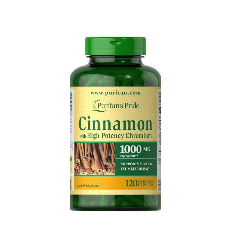 Puritan’s Pride Cinnamon with High Potency Chromium 1000mg 120 Capsules