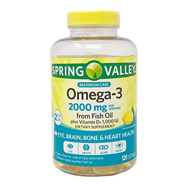 Spring Valley Omega 3 Fish Oil Plus Vitamin D3