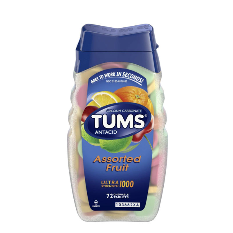 Tums Antacid Assorted Fruit 72 Tablets