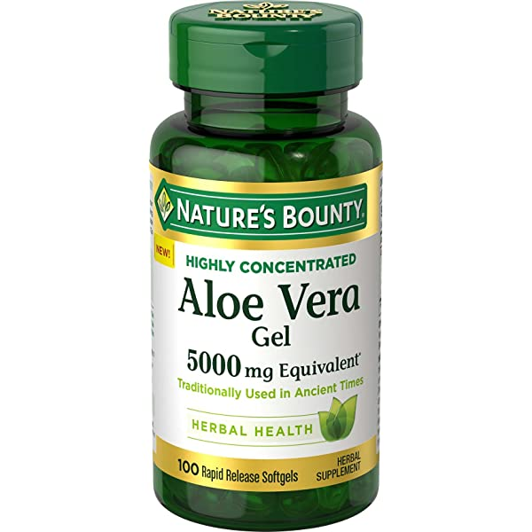 Nature’s Bounty Aloe Vera Gel 5,000mg Equivalent 100 Softgels