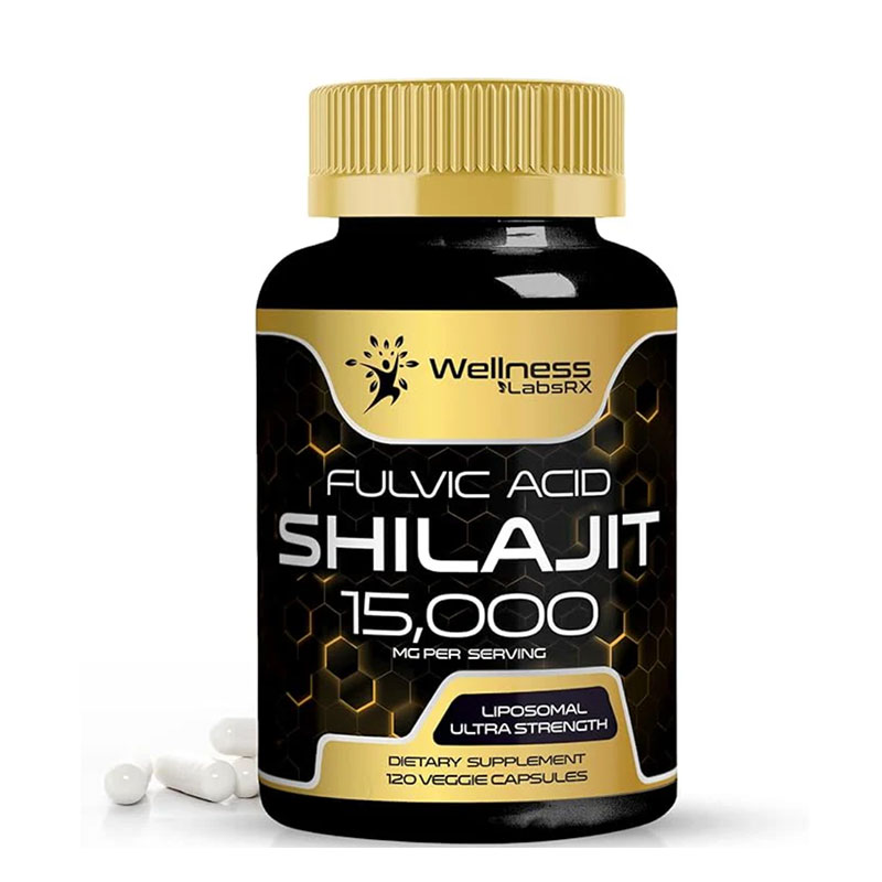 Wellness Labs RX Liposomal Shilajit + Fulvic Acid 15000mg Ultra Strength 120 Veggie Capsules