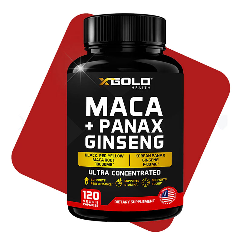 X Gold Health Maca+ Korean Panax Ginseng 120 capsules (USA)