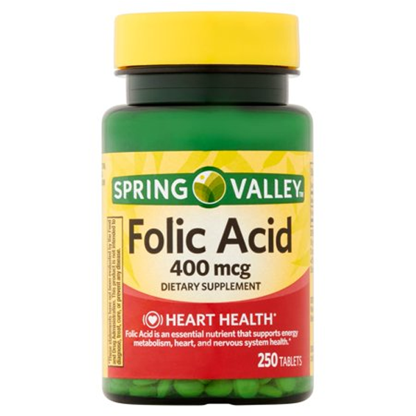 Spring Valley Folic Acid 400mcg 250 Tablets