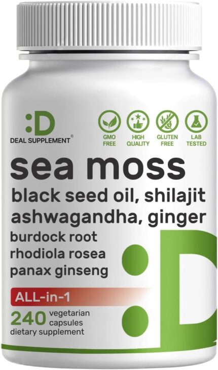 DEAL SUPPLEMENT Irish Sea Moss 7000mg Per Serving, 240 Veggie Capsules