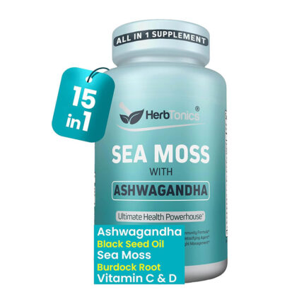 HerbTonics Sea Moss with Ashwagandha 60 Vegetarian Capsules