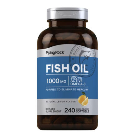 Piping Rock Omega-3 Fish Oil Lemon Flavor, 1000 mg, 240 Quick Release Softgels