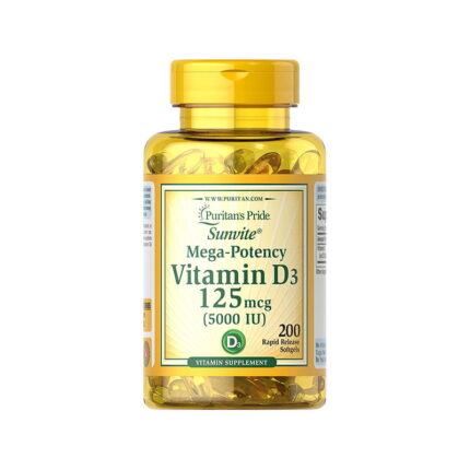Puritan’s Pride Vitamin D3 Softgels 5000IU 200Ct