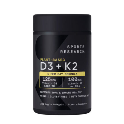 Sports Research Vitamin D3 + K2 Coconut MCT Oil 160 Softgels