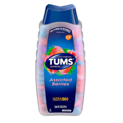 TUMS Ultra Strength Chewable Antacid Tablets, Assorted Berries 265 ct