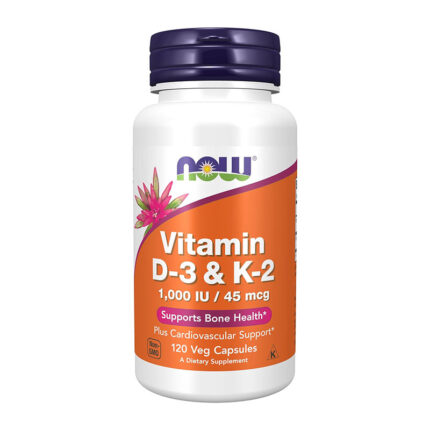 NOW Foods Vitamin D3 & K2 1000 iu 45 mcg 120 Capsules