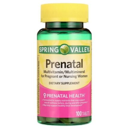 Spring Valley Prenatal Multivitamin/Multimineral for Pregnant and Nursing Women 100 Tablets