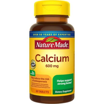 Nature Made Calcium 600 mg with Vitamin D3 60 Tablets