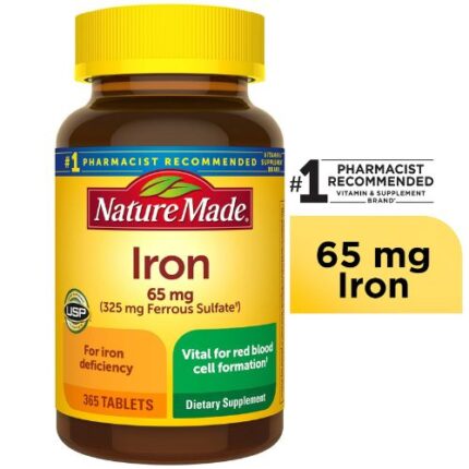 Nature Made Iron 65 mg 325 mg Ferrous Sulfate 365Tablets
