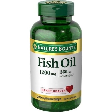 Nature’s Bounty Fish Oil + Omega 3 1200 mg 200 Capsules
