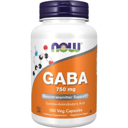 NOW Foods, GABA, 750 mg, 100 Veg Capsules