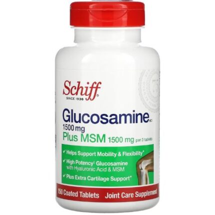 Schiff, Glucosamine 1500mg Plus MSM and Hyaluronic Acid, 150 Tablets
