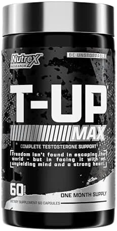 Nutrex Research T-UP Testosterone Booster Supplement for Men Increase T Levels Build Muscle Boost Strength & Recovery 60 Capsules