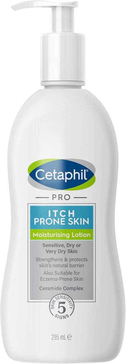 Cetaphil PRO Body Moisturiser 295ml Moisturising Lotion For Itch Prone and Eczema Prone Skin With Niacinamide and Shea Butter Vegan Friendly