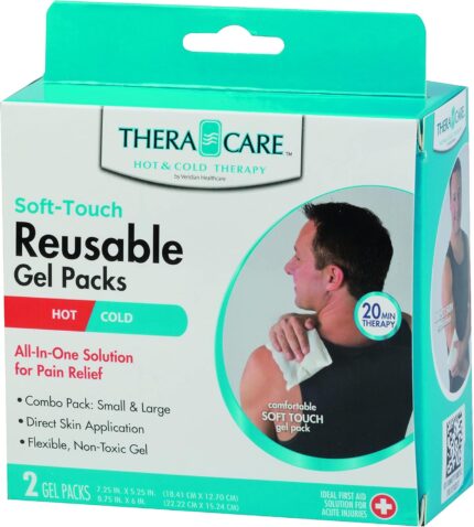 Thera Care Soft-Touch Reusable Gel Packs | Helps Relieve Pain and Swelling | Direct Skin Application | 20 Minute Therapy  Freeze for Cold or Microwave for hot