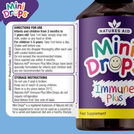 Natures Aid Mini Drops Children s Immune Plus Blackcurrant Flavour Supplement 50ml