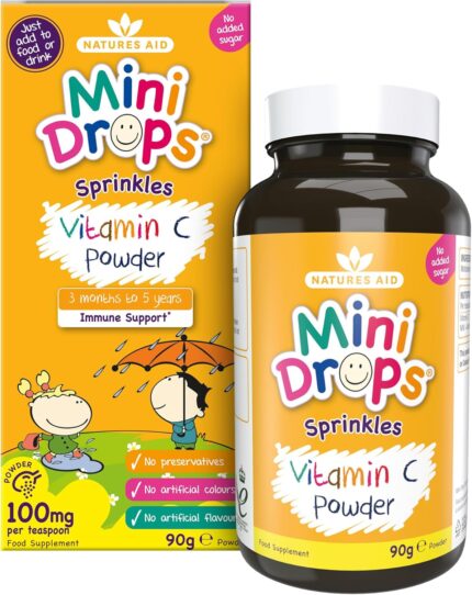 Natures Aid Mini Drops Sprinkles Vitamin C Powder 90g