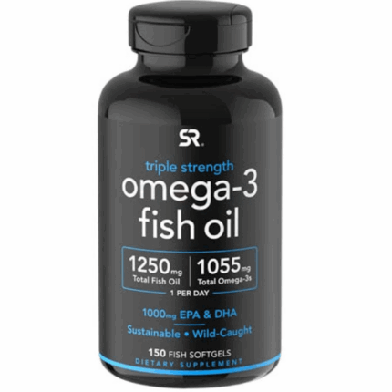 Sports Research Triple Strength Omega 3 Fish Oil - Burpless Fish Oil Supplement