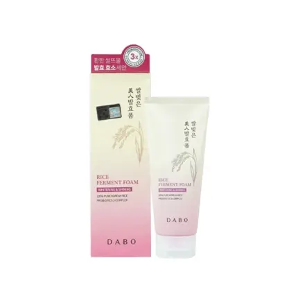 Dabo Whitening & Shining Rice Ferment Foam Face Wash 180ml