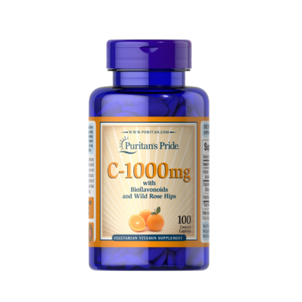 Puritan’s Pride Vitamin C-1000 mg with Bioflavonoids & Rose 100 Caplets Hips