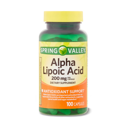 Spring Valley Alpha Lipoic Acid Dietary Supplement 200mg 100 Capsules