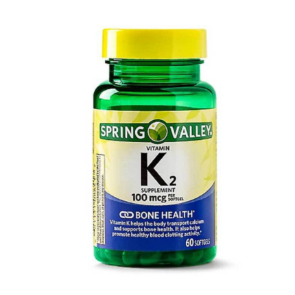 Spring Valley Calcium & Vitamin K2 Vitamins & Supplements 60 Softgels