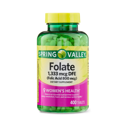 Spring Valley Folate Folic Acid 800mcg 400 Tablets