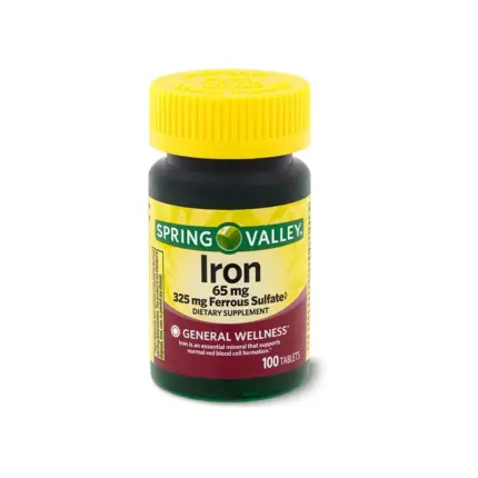Spring Valley Iron 65mg 100 Tablets