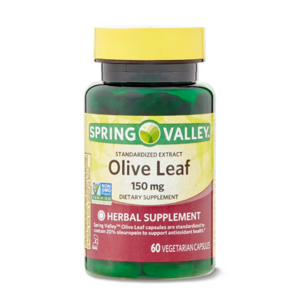 Spring Valley Standardized Extract Olive Leaf Dietary Supplement 150mg 60 Count Capsules