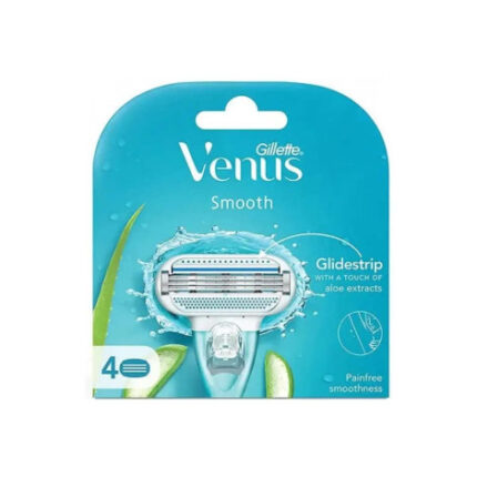 Gillette Venus Smooth Glidestrip Aloe Vera Extracts Razor Blades For Women 4 pcs