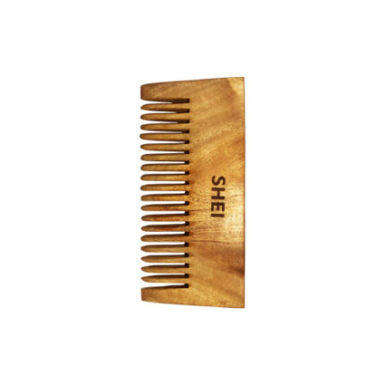 Shei Wood Hair Brush with natural wooden bristles for scalp massage