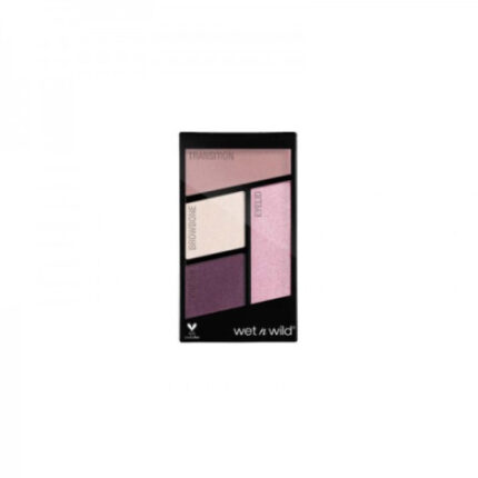 Wet n Wild Color Icon Eyeshadow Quad Petalette palette with pink and mauve shades.