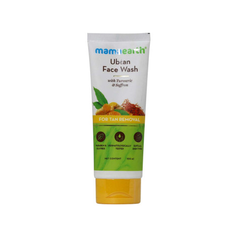 Mamaearth Ubtan Face Wash 100ml tube with Turmeric and Saffron